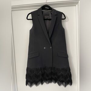 Blazer dress with feather detail